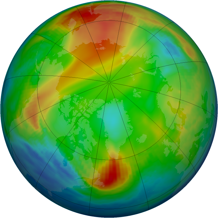 Arctic ozone map for 27 December 1984